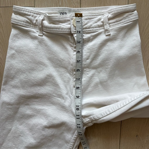 Zara The Marine Straight High Rise Wide Leg Jeans in White Size 6 (EU 38) - Picture 4 of 11